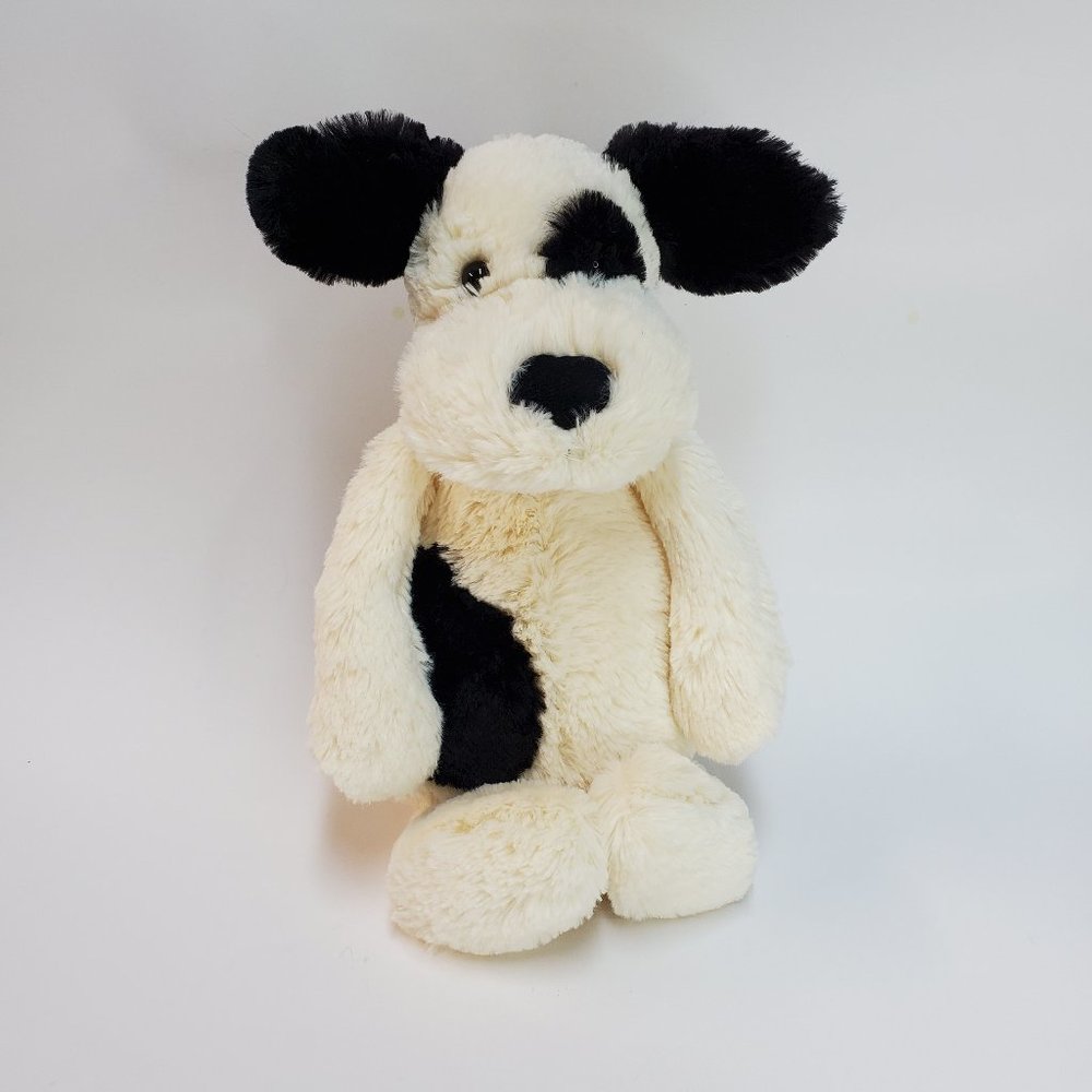 Jellycat Small Bashful Spot Puppy Plush Dog Cream White Stuffed Toy